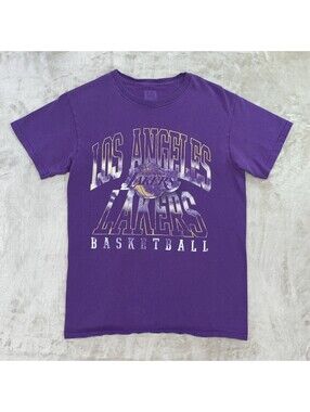 Ultra Game NBA Los Angeles Lakers Purple Basketball Tee Vintage Style Mens S